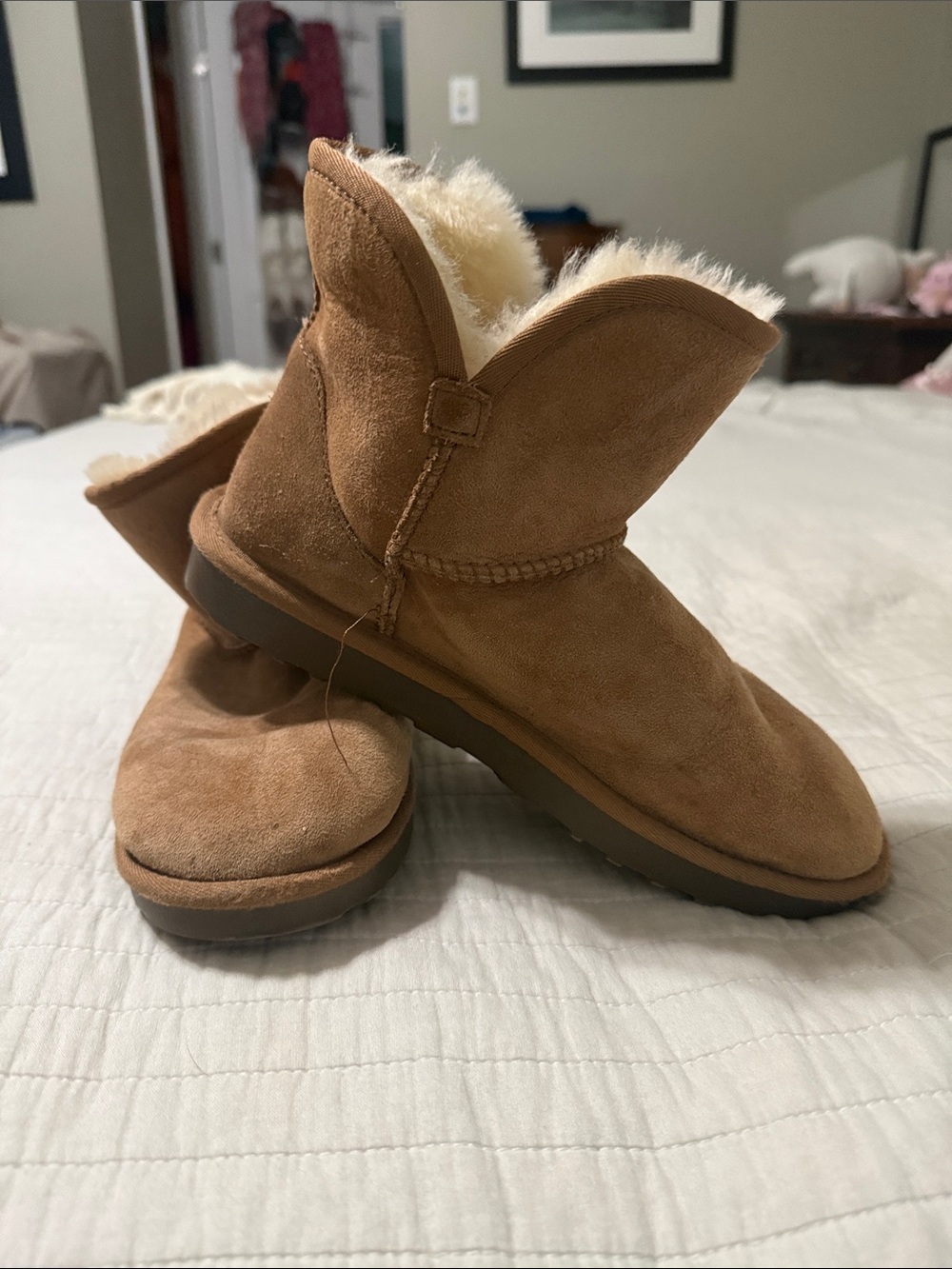 Kirkland Signature Classic Shearling-Lined Women's Short Boots - Chestnut size 7